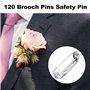 UKOFEW Barres Fermoir de Sécurité,120 Pièces Broches de Sécurité,Fermoir de Broche avec 2 Trous,Épingles de Barres pour Bijoux e