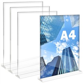 ASelected Lot de 4 supports de table A4 en acrylique pour brochure