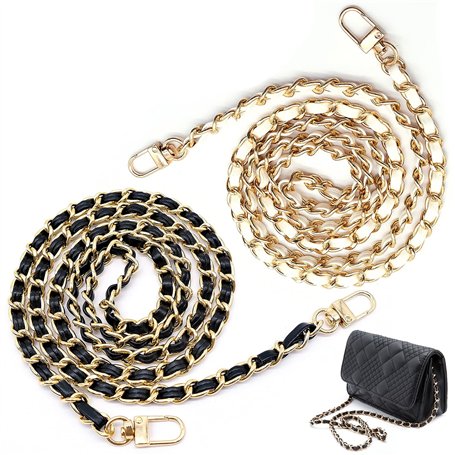 JJQHYC 2 Pièces Chaîne de Sac à Main en Métal 120 CM Sac à Bandoulière Chaine de Remplacement Chaine pour Sacs à Main Femmes