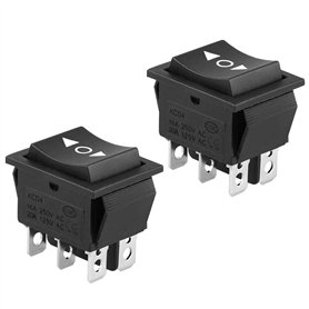 EEEKit 2 Pack interrupteurs à bascule momentané DPDT 6 broches, 20 A, double jet double pôle, pour bateau de moto de voiture ou  EEEKit 2 Pack interrupteurs à bascule momentané DPDT 6 broches