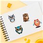 CVFRTT 120 Autocollants Hibou, Autocollants Animaux Mignons, Autocollants Graffiti De Dessin Animé Imperméables, Bagages Décorat