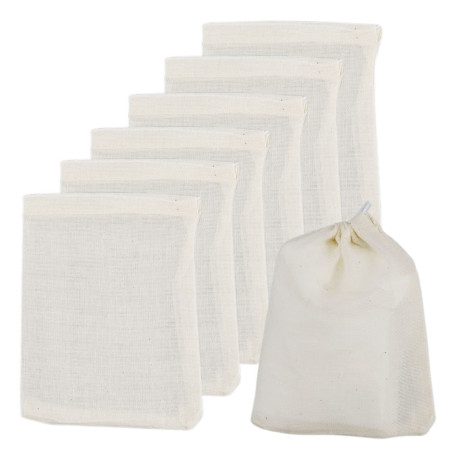Lot de 50 sacs en mousseline de coton avec cordon de serrage