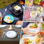 Ensemble de Couverts Camping avec Cuillère Fourchette Couteau Portable en Acier Inoxydable pour Pique-Nique Voyage Cuisine École