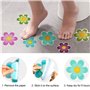 FIGFYOU 20 PCS Autocollants Baignoire Antidérapants en PEVE Autocollants Salle de Bain Antidérapants Fleur Autocollant de Douche