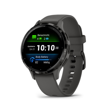 Garmin Venu 3S - Montre connectée GPS Sport et santé - Gray avec Bracelet Gris foncé (Reconditionné)