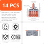 XALXMAW 14 Pièces Connecteurs électriques avec levier, 1 Entrée 4 Sortie, Terminal de Connexion Automatique Compact Avec Levier,