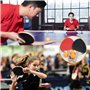 Mritrit Set Tennis de Table - 2 Raquette de Ping-Pong (Bois Peuplier), 3 Balles Compétition & 1 Sac - Kit Complet Portable pour 