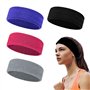 Lot de 4 serre-tête en coton polyester - Accessoire de sport - Bande élastique antidérapante - Pour hommes et femmes - Convient
