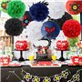 Fangleland Décorations de fête Ninja Fournitures de fête Lanternes de Papier Ninja Autocollants Pom Poms pour Ninja Thème Annive