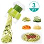 POXIAO Spiraliseur de légumes Portable, trancheuse de légumes 3 en 1 Hachoir à légumes spiraliseur de courgettes Gadgets de Cuis