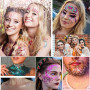 12 Pièces Paillettes Fluorescentes Visage Corps, Holographique Paillettes, Fluorescent Paillette, Paillettes Gel, Paillettes Ens