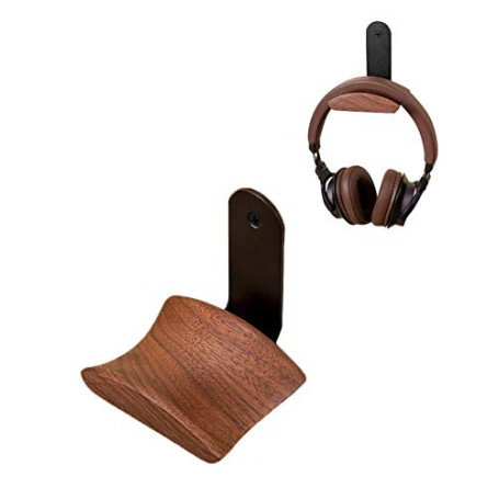 Support Casque Gamer Universel Crochet Casque Fait Métal & de Noyer