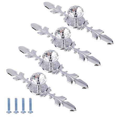 MengH-SHOP Boutons de Tiroir en Cristal Boutons de Portes de Cabinet Meubles d'armoires Armoires Poignée de Traction avec Plaque