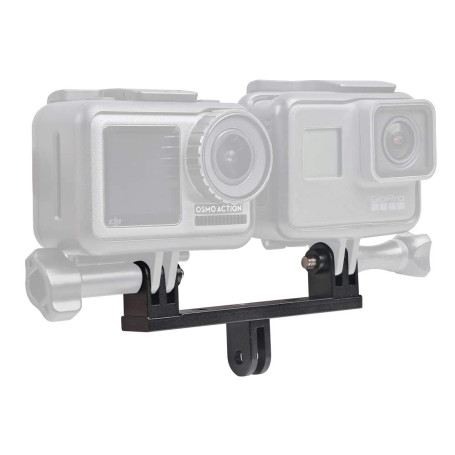 Adaptateur SUREWO Dual Twin Mount en Aluminium Compatible avec GoPro Hero 13/12/11/10/9/8/7/6/5 Black