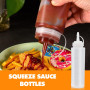 Kezidhp 2 Bouteilles Souples Transparentes 250ml - Pour Condiments, Sauces, Huile et Peinture - Flacons de Cuisine Pratiques ave