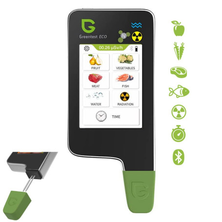 6in1 Greentest Eco 5 + Poisson Portable le nitrate et le détecteur de rayonnement + Test d'eau TDS nitrate testeur Détecteur de