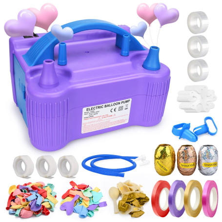 TAVADA Pompe à Ballon Électrique Portable avec Double Buse (AC220-240V 600W) pour Fête