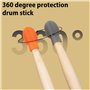 4 Pièces Tambour Muet Amortisseur de Tambour Baguette de Tambour Silicone Accessoire de Percussion Conseil Pratique Silencieux A