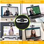 GKEAPZA Webcam avec microphone à lumière annulaire - Caméra Web streaming 1080P Full HD Pro pour PC, Mac, ordinateur portable, o