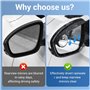 Rétroviseur Angle Mort Voiture, 2 Pcs Rétroviseur Auxiliaire à Réglage à 360 °, Miroir Arrière Auto-adhésif, avec Sourcils de Pl