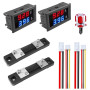 BouGPeng 2 pièces DC 0-100V 50A Voltmètre Numérique LED avec affichage à deux couleurs Voltmètre Ampèremètre Multimètre MP Panne
