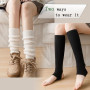 TRKETK 2 Paires de Jambières pour Femmes, Chaussettes D'hiver à Étriers de 40 cm de Long Chaussettes de Yoga Tricotées des Année