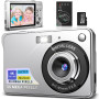Appareil Photo Numérique 56MP 4K Compact Caméra Zoom Numérique 20X Digital Camera avec Carte de 32 Go pour Étudiant Adulte Début
