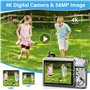 Appareil Photo Numérique 56MP 4K Compact Caméra Zoom Numérique 20X Digital Camera avec Carte de 32 Go pour Étudiant Adulte Début