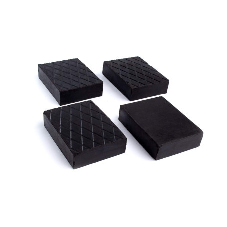 Kora Lot de 4 Blocs de Caoutchouc pour Rampe hydraulique et cric - 12 x 8 x 4 cm