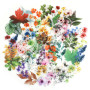 200 autocollants de fleurs