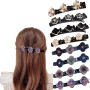 8 Pcs Barrette à Cheveux Latérale à Trois Fleurs