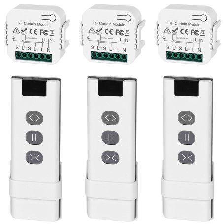 Lot de 3 commandes de volet roulant sans fil - Interrupteur intelligent - Compatible avec interrupteur sans fil 230 V - Convient