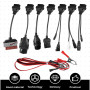 Lot de 8 adaptateurs universels OBD2 OBD1 - Appareil de diagnostic - Jeu de câbles adaptateurs pour appareils de diagnostic OBD 