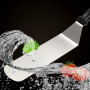 Spatule pour plancha, Spatules coudées à Gâteau pâtisserie, Spatule en acier inoxydable, Accessoires pour barbecue, Spatule à ha