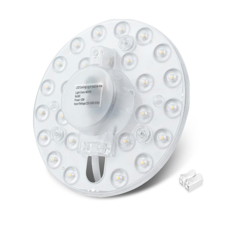 Bonlux Module LED Cercle 12W Kit de Conversion LED pour Plafonnier Blanc Naturel 4000K Avec Aimant de Fixation pour Boîtier de P