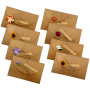 ZWZNBL 8 styles différents d'enveloppes de cartes de voeux avec fleurs séchées