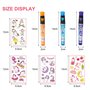 Lot de 6 stylos de tatouage colorés avec 1 carte de coloriage en forme de cœur et 10 autocollants de tatouage de dessin animé po