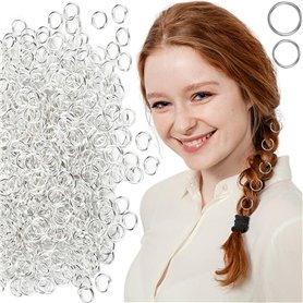 MINGZE 200 Pièces Bague de Cheveux, Argent Rings Anneau de l’Extensions de Cheveux Tressées Ethnique Tresse Dreadlocks Anneaux d MINGZE 200 Pièces Bague de Cheveux