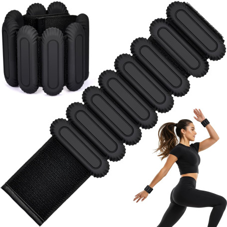 Lot de 2 Poids réglables noir 2 * 480g Poids réglables poignet cheville pour jogging aérobic yoga musculation