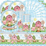 61 pièces bleu ferme thème vaisselle ferme animaux anniversaire vaisselle papier assiettes papier tasses serviettes nappes fête