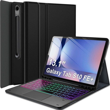 Nanhent Rétroéclairé Clavier Coque pour Samsung Galaxy Tab S10 FE Plus 13.1 Pouces 2025