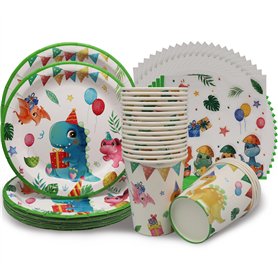 Shamoparty Lot de 60 ustensiles de table dinosaures - Décoration pour 20 invités - Motif : forêt tropicale - Joli thème original Shamoparty Lot de 60 ustensiles de table dinosaures - Décoration pour 20 invités - Motif : forêt tropicale - Joli thème original