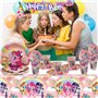 Doyomtoy Little Pony Décorations Licorne Set de Décoration pour Fêtes de Poney 61PCS Little Pony Lot de Fournitures de Fête d'an