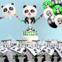 Doyomtoy Lot de 61 Ustensiles de Fête Panda, Décoration D'anniversaire Panda,Vaisselle de Fête Sur le Thème du Panda, Assiettes,