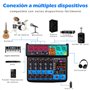 BOMGE Mini console de mixage audio DJ 6 canaux avec interface USB, Bluetooth, enregistrement stéréo, alimentation fantôme 48 V, 