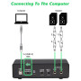BOMGE Interface audio USB (24 bits/192 kHz) avec XLR, alimentation fantôme, surveillance directe, boucle arrière pour enregistre