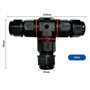 Riiosyu 2 Pièces Connecteur Étanche Forme de T, 3 Voies Connecteur de Câble Extérieur Imperméable IP68 avec 1 Pince à dénuder 1 
