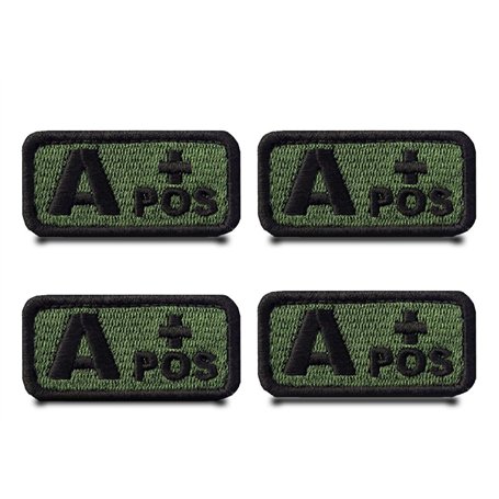 4 Pcs Drapeau Type A+ Pos Patch Médical Badge Drôle Tactique Broderie Attaches Crochet Et Boucle Applique Patch Militaire Pour V