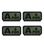 4 Pcs Drapeau Type A+ Pos Patch Médical Badge Drôle Tactique Broderie Attaches Crochet Et Boucle Applique Patch Militaire Pour V
