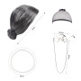BLUESEABUY 5 Pcs Kit de Deguisement Grand Mere Vieille Dame Déguisement Accessoire avec Perruque Cap Perruque Grand Mère Lunette